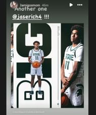 CeCe Boozer congratulates Jase Richardson for winning Freshman of the Week again (Source: Instagram/ 3amigosmom)